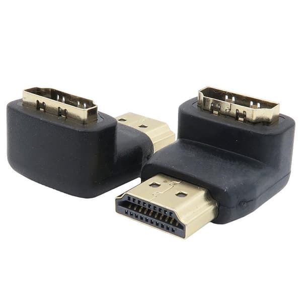 Adapter 90° HDMI-A hann til HDMI-A hunn