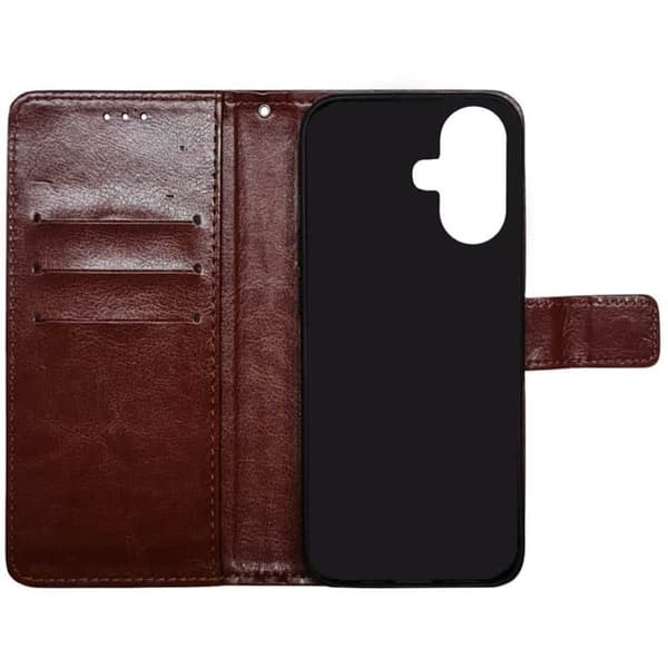 Wallet cover 3-kort til Apple iPhone 16 Plus - Brun