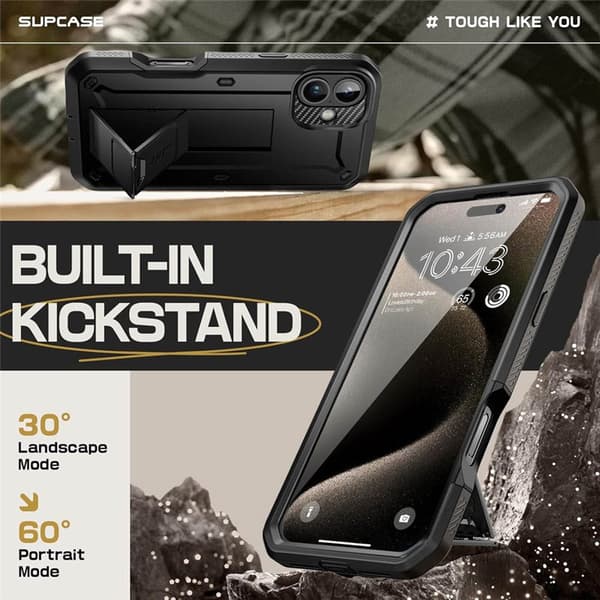 SUPCASE UB Pro cover til Apple iPhone 16 - Sort