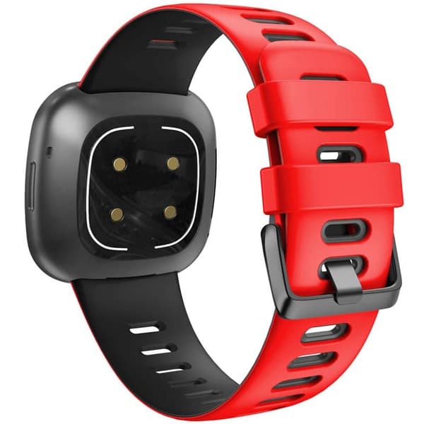 Twin Sport Kellon ranneke Fitbit Versa 3 - Punamusta