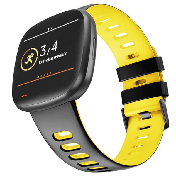 Twin Sport urrem til Fitbit Sense - Sort/gul