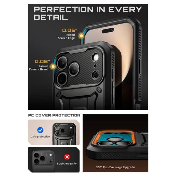SUPCASE UB Pro cover til Apple iPhone 17 Pro - Sort