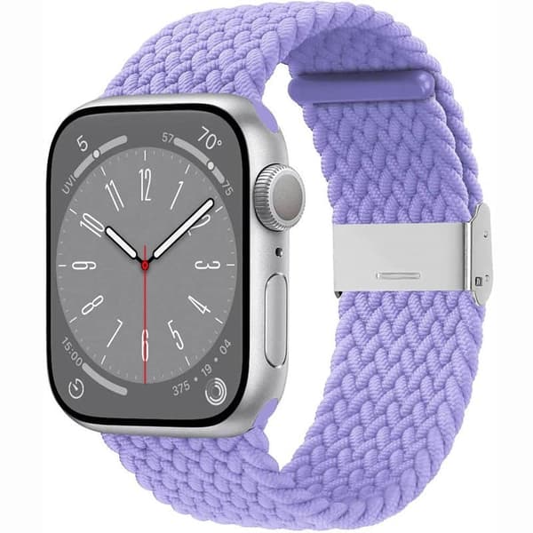 Flettet Urrem til Apple Watch 9 (45mm) - Lightpurple