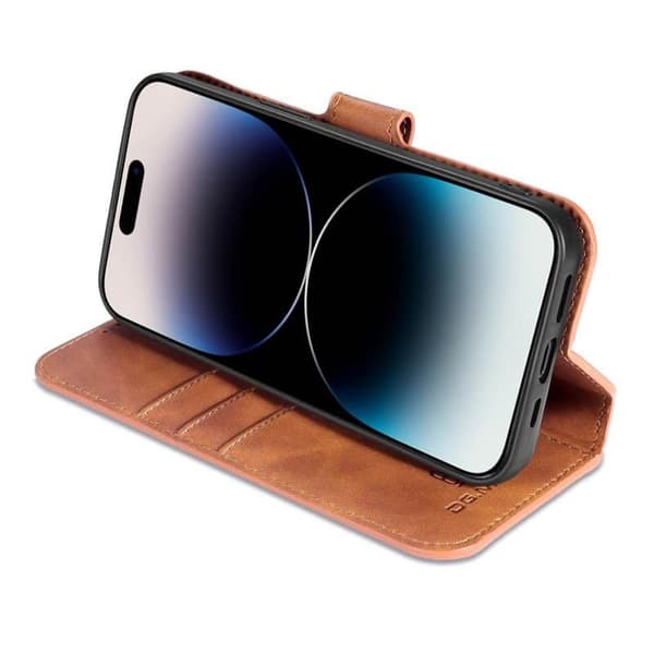 DG-Ming Wallet cover 3-kort til Apple iPhone 14 Pro - Brun