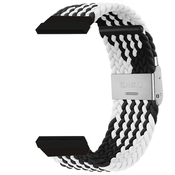 Flettet elastisk urrem til Fitbit Versa 4 - Sorthvid