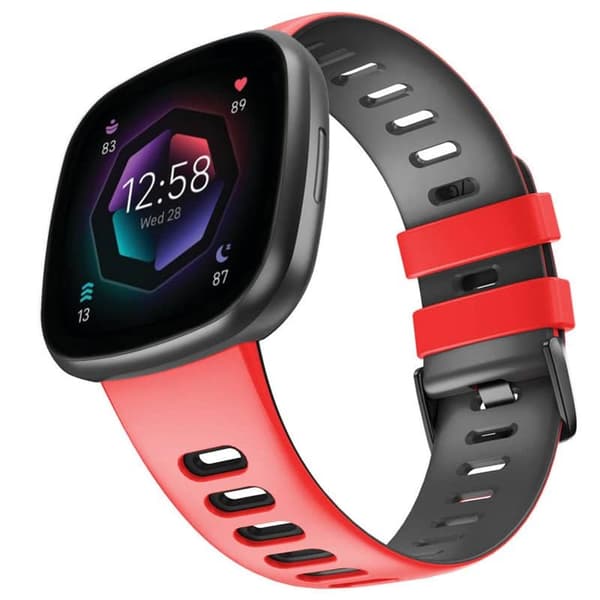 Twin Sport Kellon ranneke Fitbit Sense 2 - Punamusta