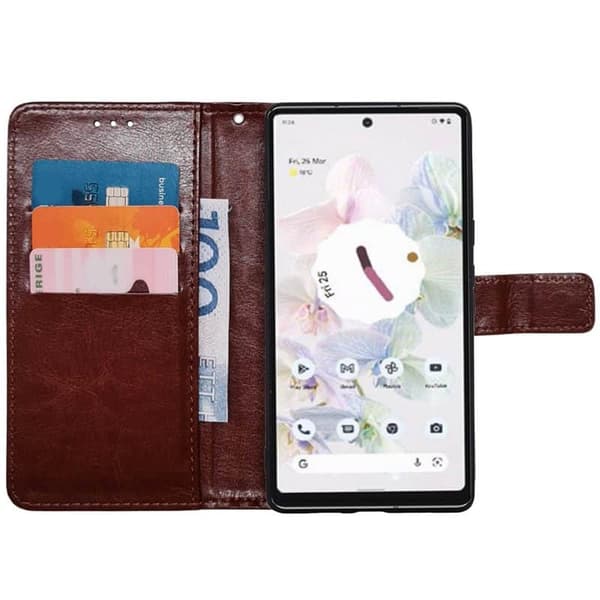 Wallet cover 3-kort til Google Pixel 7 Pro - Brun