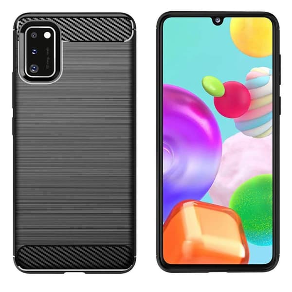 BÃ¸rstet silikondeksel til Samsung Galaxy A41 - Sort