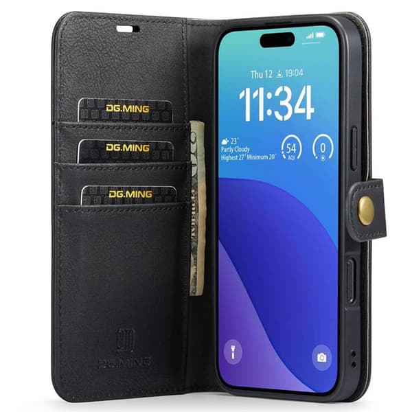 Lompakkokotelo DG-Ming 2i1 Apple iPhone 16 Pro Max - Musta