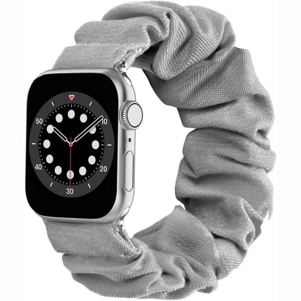 Scrunchie Elastic Urrem til Apple Watch 6 (44mm) - GrÃ¥