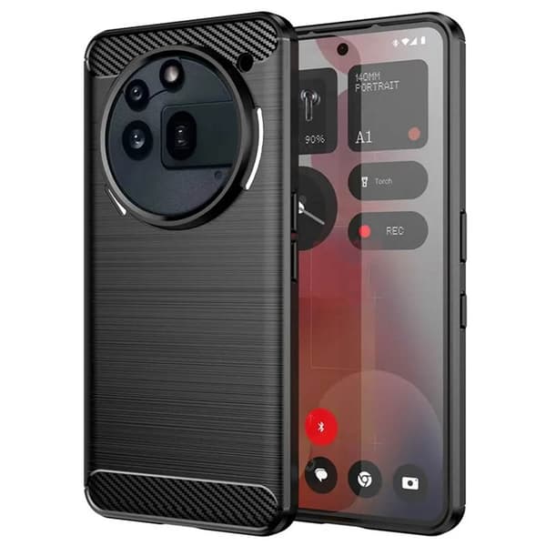 Børstet silikondeksel til Nothing Phone 3a Pro - Sort