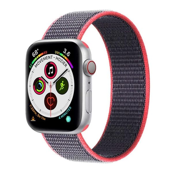 Nylon Urrem til Apple Watch 5 (44mm) - Electic Pink