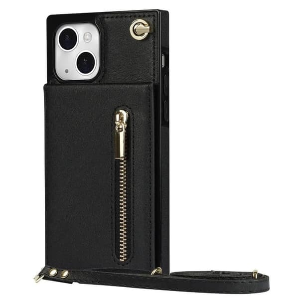 Zipper halskæde etui til Apple iPhone 14 Plus - Sort