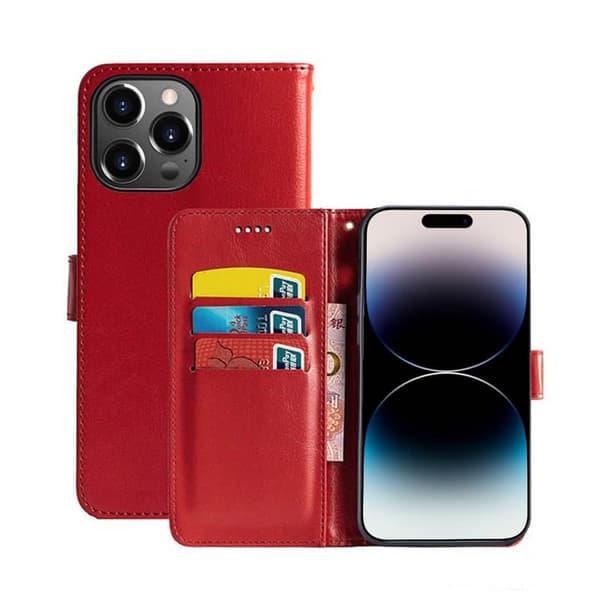 Wallet cover 3-kort til Apple iPhone 14 Pro - Rød