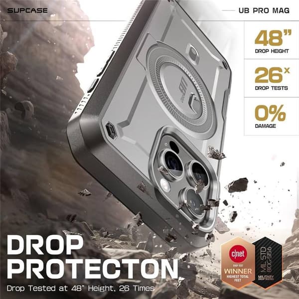 SUPCASE UB Pro Mag deksel til Apple iPhone 16 Pro Max - TiGray