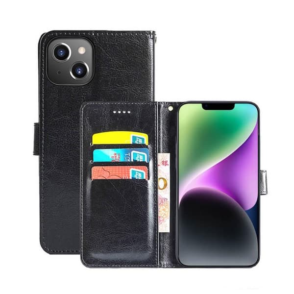 Wallet cover 3-kort til Apple iPhone 14 Plus - Sort
