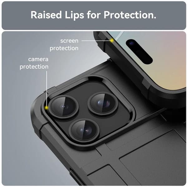 Rugged Shield kuori Apple iPhone 17 Pro Max - Musta