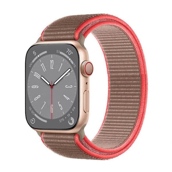 Nylon Urrem til Apple Watch 9 (45mm) - Neon pink