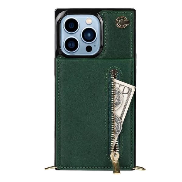 Zipper kaulakorukotelo Apple iPhone 14 Pro - Vihreä