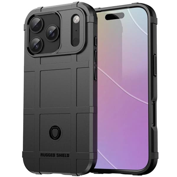Rugged Shield cover til Apple iPhone 17 Pro Max - Sort