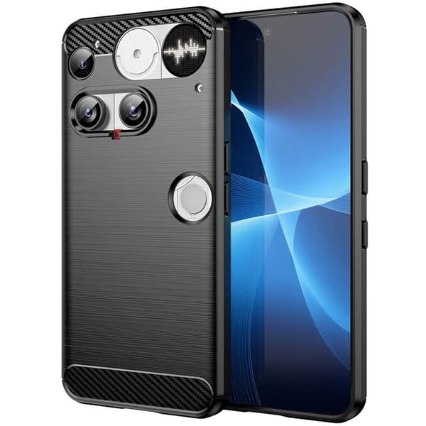 Børstet silikone cover til Nothing Phone 3 - Sort