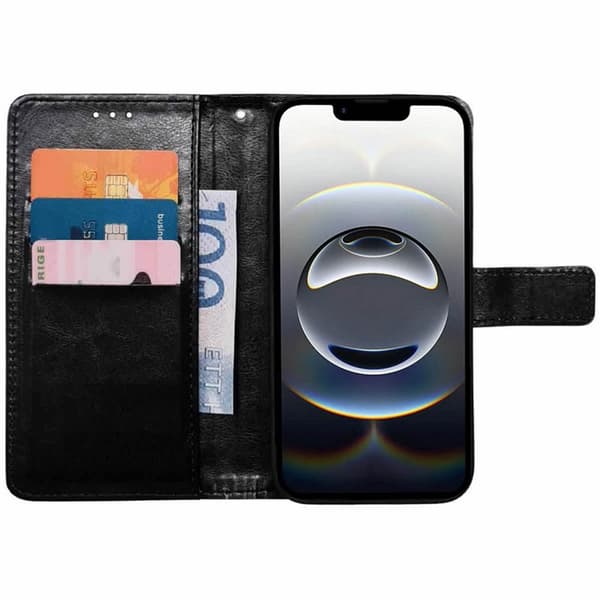 Lommebokdeksel 3-kort til Apple iPhone 16e - Sort