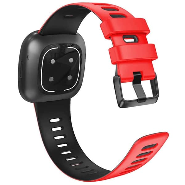 Twin Sport Kellon ranneke Fitbit Versa 3 - Punamusta