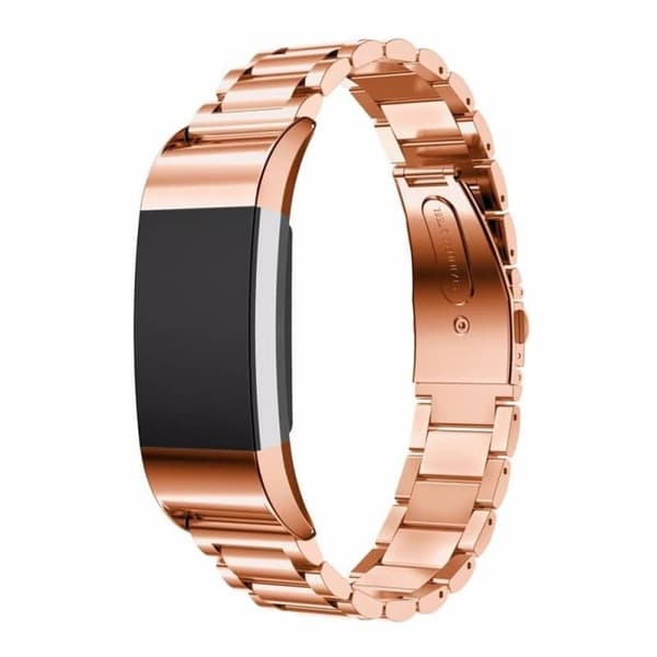 Rustfrit stål urrem til Fitbit Charge 3 - Rosè
