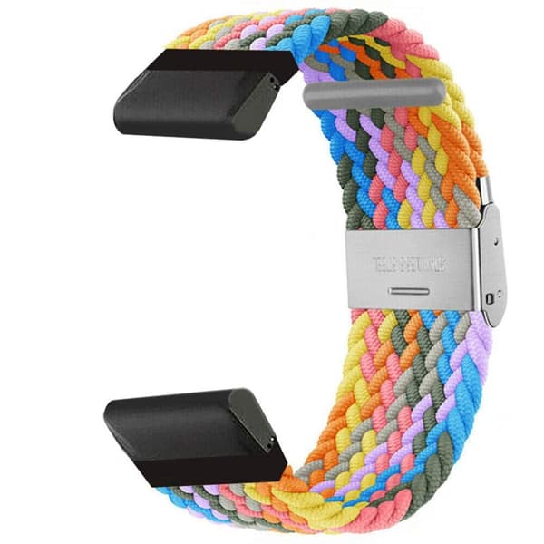 Punottu kellon ranneke Garmin Forerunner 945 - Light Rainbow