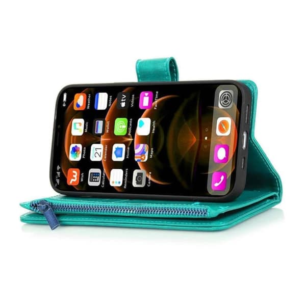 DoubleFlip Zipper 9-kort til Apple iPhone 13 Pro Max - Mint