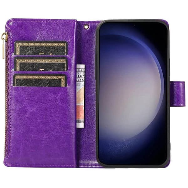 DoubleFlip Zipper 9-kort til Samsung Galaxy S23 Plus - Lilla