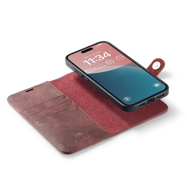 Wallet DG-Ming 2i1 til Apple iPhone 16 - RÃ¸d