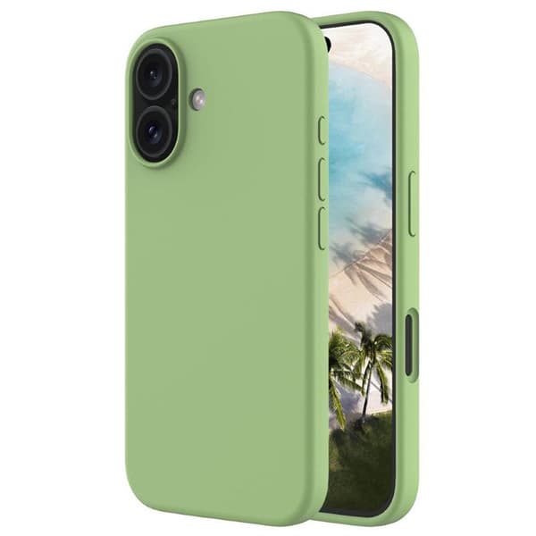 Liquid silikone cover til Apple iPhone 16 - Matcha Green