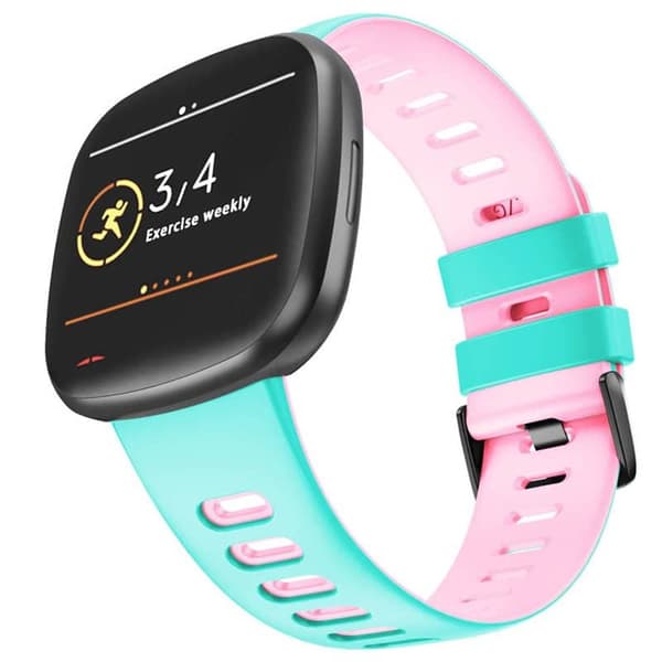 Twin Sport urrem til Fitbit Versa 3 - Mint/pink