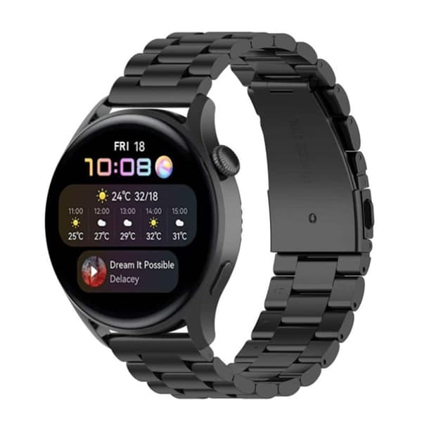 Urrem Rustfrit stÃ¥l til Huawei Watch 3 - Sort