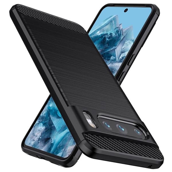 BÃ¸rstet silikone cover til Google Pixel 8 Pro - Sort