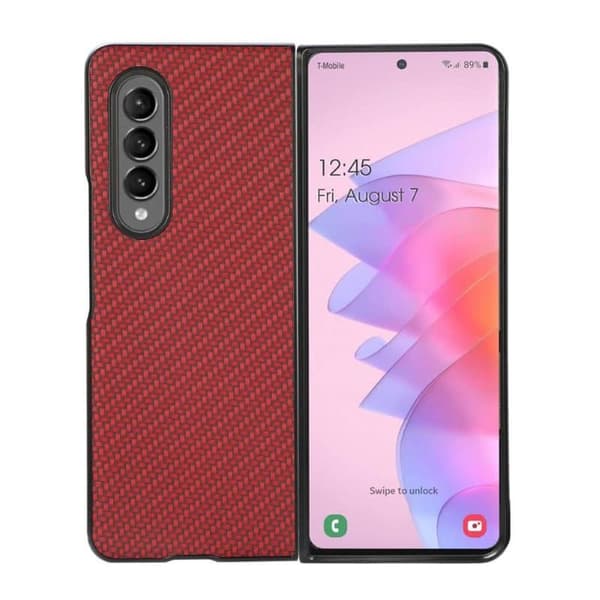 Kulfiber cover til Samsung Galaxy Z Fold 4 - Rød