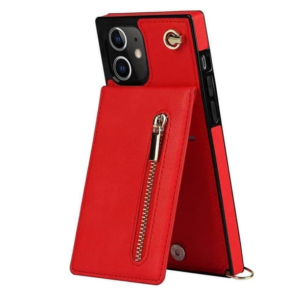 Zipper halskæde etui til Apple iPhone 12 Mini - Rød