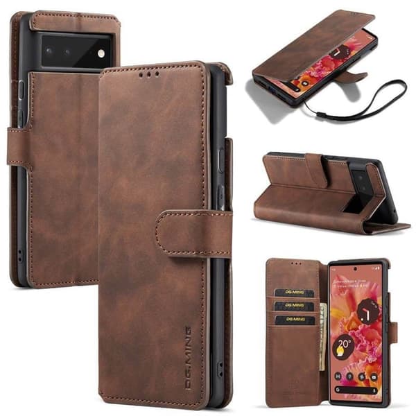 DG-Ming Wallet cover 3-kort til Google Pixel 6 - Coffe