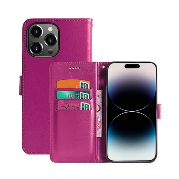 Wallet cover 3-kort til Apple iPhone 14 Pro - Lyserød