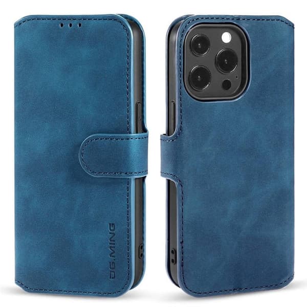 DG-Ming Wallet cover 3-kort til Apple iPhone 14 Pro Max - Blå