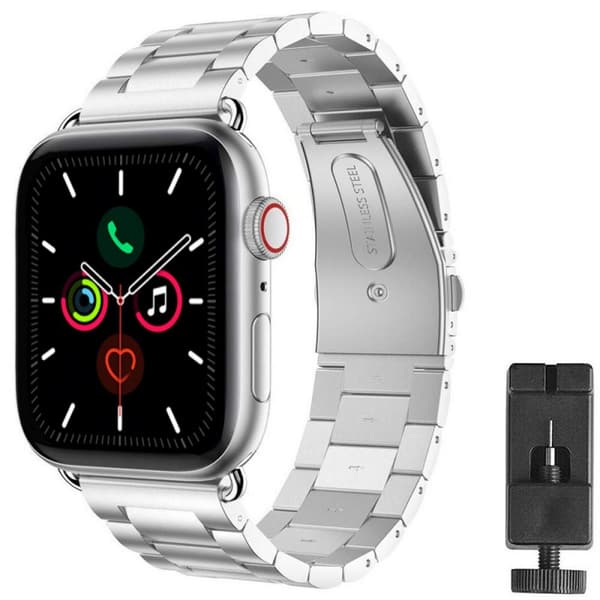 Urrem Rustfrit stÃ¥l til Apple Watch 5 (44mm) - SÃ¸lv