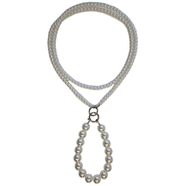 Pärlhalsband 8mm/18mm med fästbricka