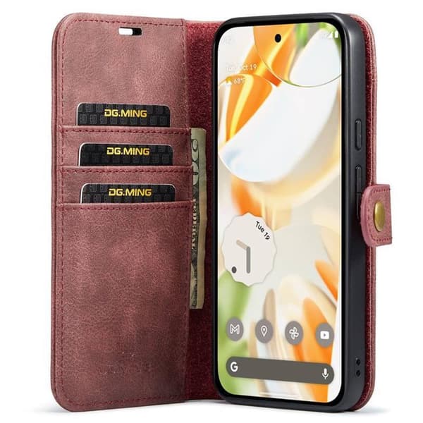 Wallet DG-Ming 2i1 til Google Pixel 9 - RÃ¸d