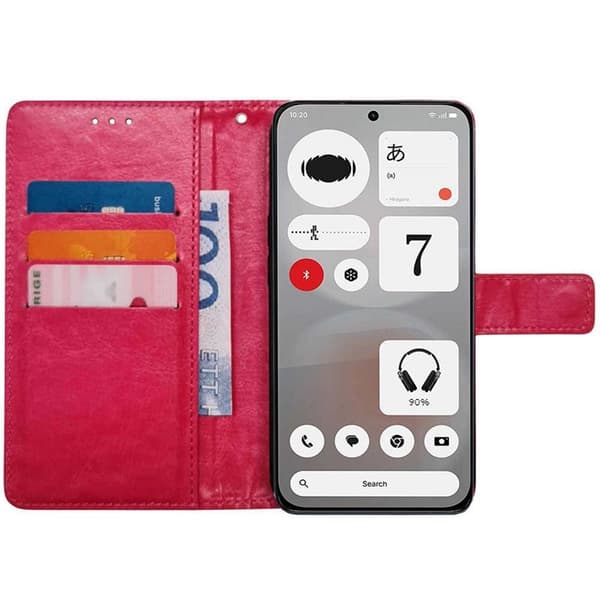 Lommebokdeksel 3-kort til Nothing Phone 4b - Rosa