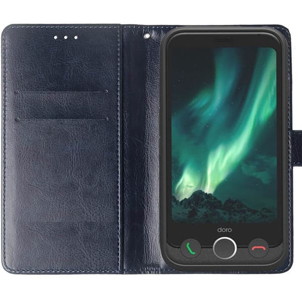 Wallet cover 2-kort til Doro Aurora A11 - MÃ¸rkeblÃ¥