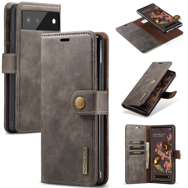 Mobil lommebok DG-Ming 2i1 til Google Pixel 6 - Grå