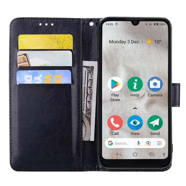 Wallet cover 3-kort til Doro 8100 - Sort