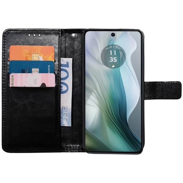 Plånboksfodral 3-kort till Motorola Moto E14 - Svart