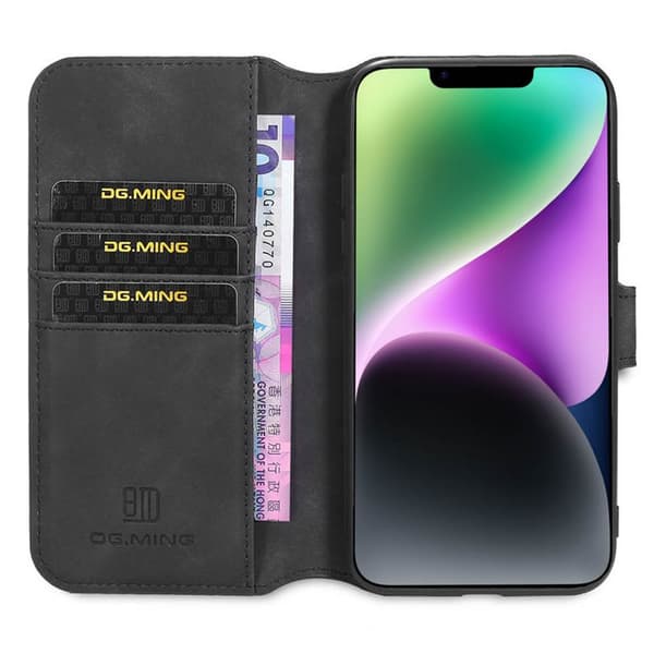 DG-Ming Wallet cover 3-kort til Apple iPhone 14 Plus - Sort